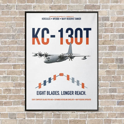 KC-130T NP2000 vertical canvas print - framed - white background