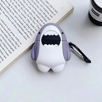 Thumbnail for Shark AirPods Protective Cover: Cute Cartoon Silicone Soft Shell aviation design on premium AirPods case for AirPods.