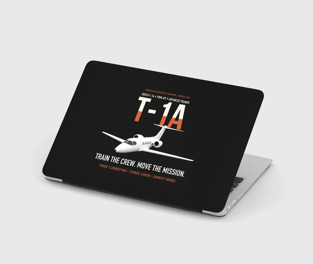 T-1A Jayhawk Advanced Jet Trainer design on black MacBook case
