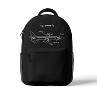 Thumbnail for How Planes Fly aviation backpack in durable polyester.