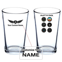 Thumbnail for Pilot's 6 Pack Beer & aviation design on beer water glass, versatile drinkware.