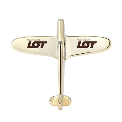 LOT Polish Airlines Airplane Shape aviation-themed airplane-shape brooch, polished alloy.