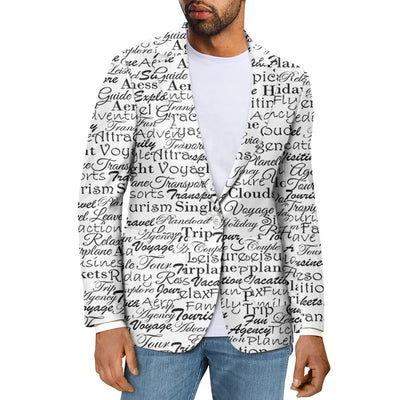 Aviation Lovers Texts aviation design on premium cotton blend men's casual blazer suit.