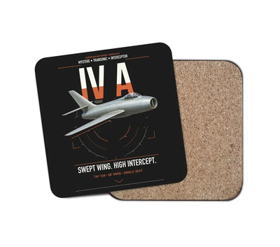 Dassault Mystère IV A design on black 1 piece coaster