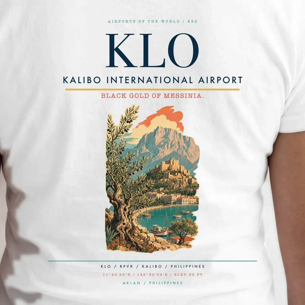 Kalibo International Airport (KLO) double-side t-shirt design close-up cover