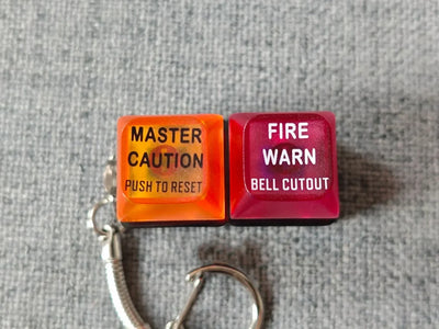 Boeing 737NG 737-800 737MAX Master Warning Light aviation aviator-crafted key chain in polished metal alloy.