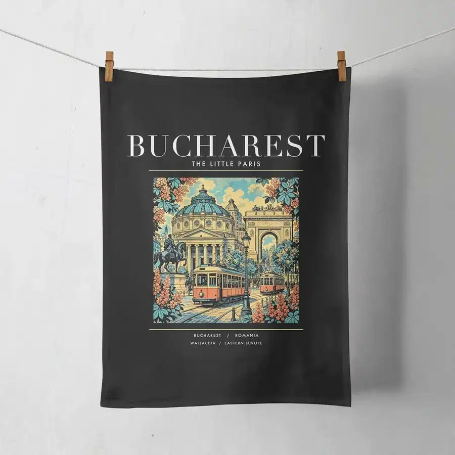 BUCHAREST - Poster - Towel - Black