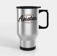 Thumbnail for Aviator - Dont Make Me Walk Travel Mugs (With Holder) aviation design on travel mug with holder, insulated double-wall with c.
