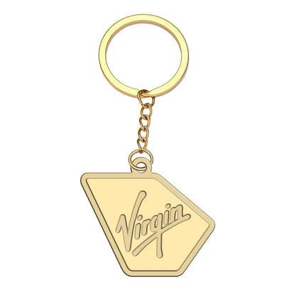 Virgin Atlantic Airlines aviation hollow key chain in polished alloy.