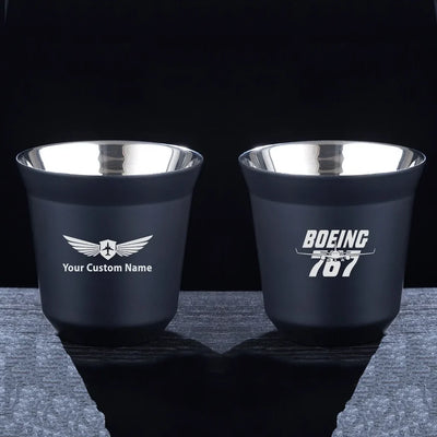 Amazing Boeing 767 aviation design on double-wall coffee mug, vacuum-insulated double-wall.