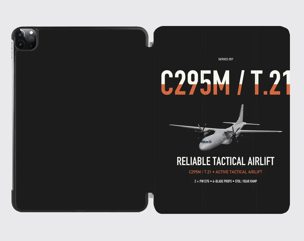 Airbus C295M T.21 design on black ipad tablet case