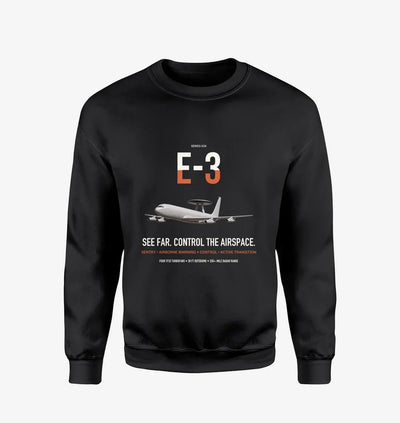 E-3 Sentry AWACS design on black sweatshirt