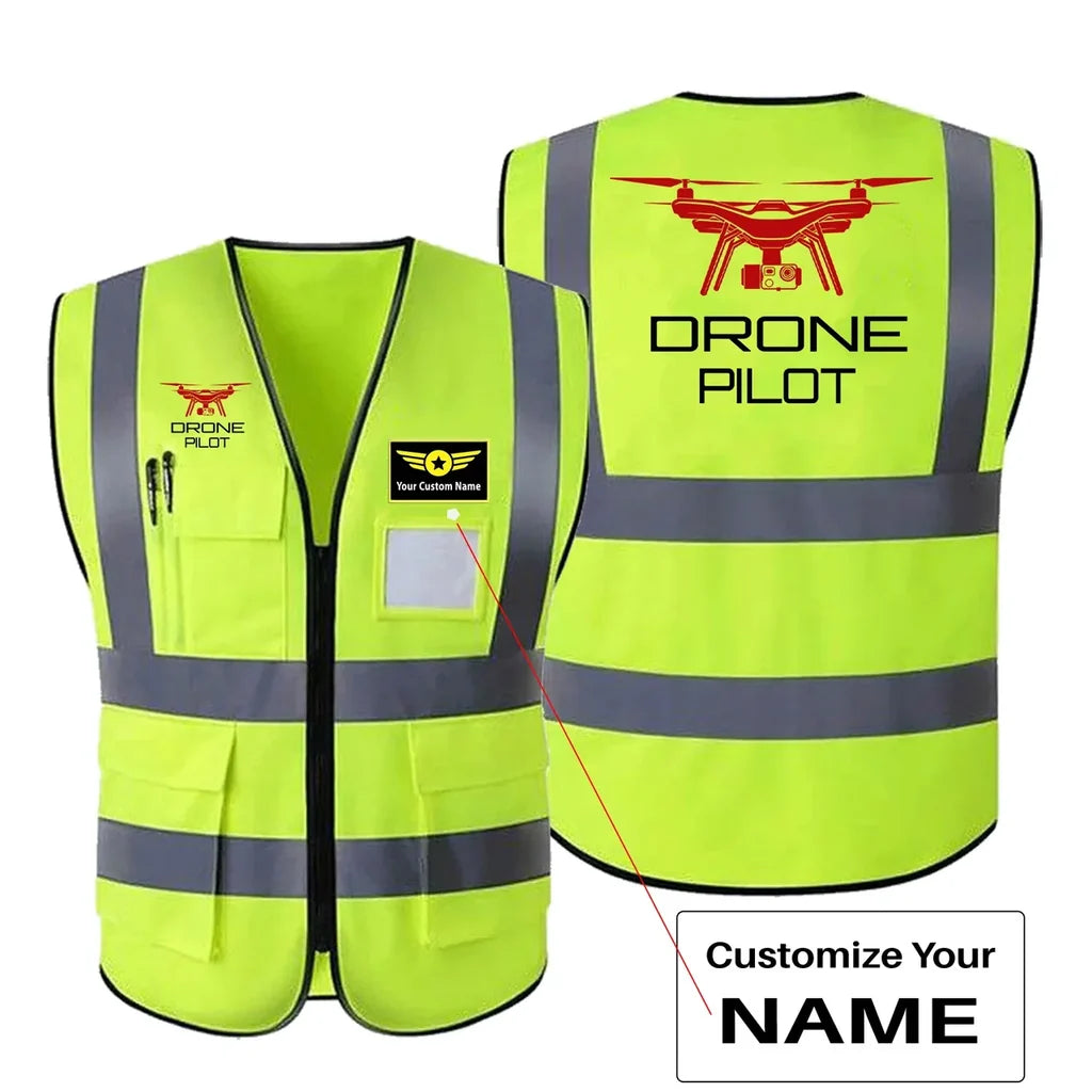 Drone pilot reflective vest — UAS operator hi-vis — aviation workwear