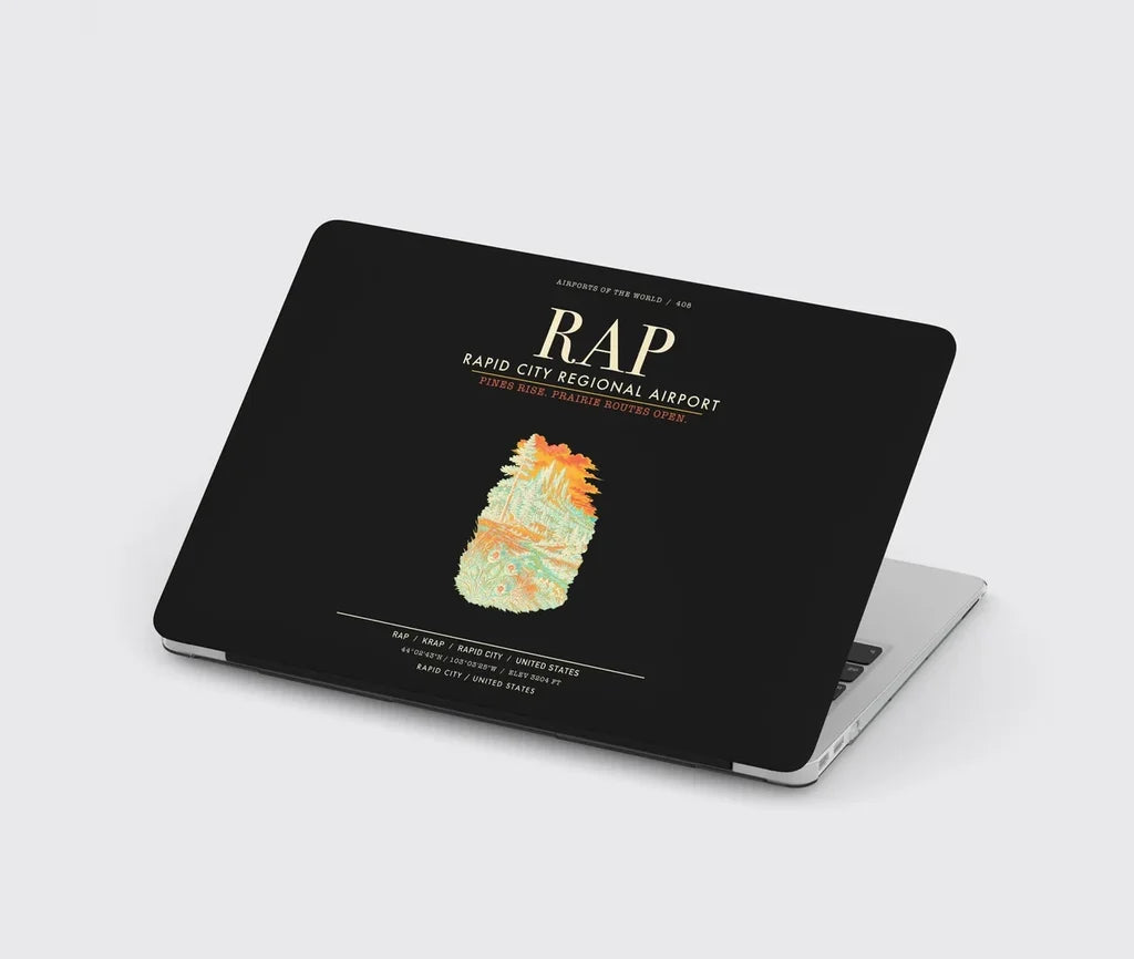 Rapid City Regional Airport (RAP) design on black MacBook case