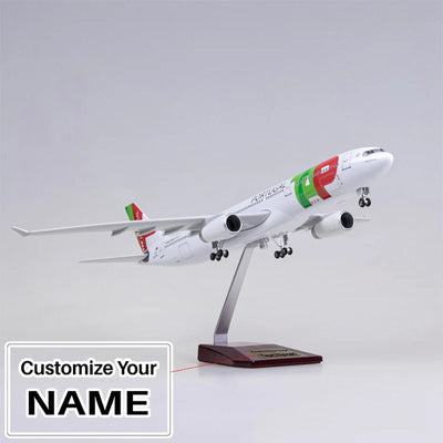 Side view of Portugal Airlines Airbus A330 (Special Edition 47CM) Airplane Model aviation LED model airplane in diecast metal.