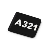 Thumbnail for Airbus A321 Flat Text aviation design wallet, leather construction.