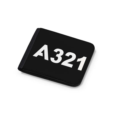 Airbus A321 Flat Text aviation design wallet, leather construction.