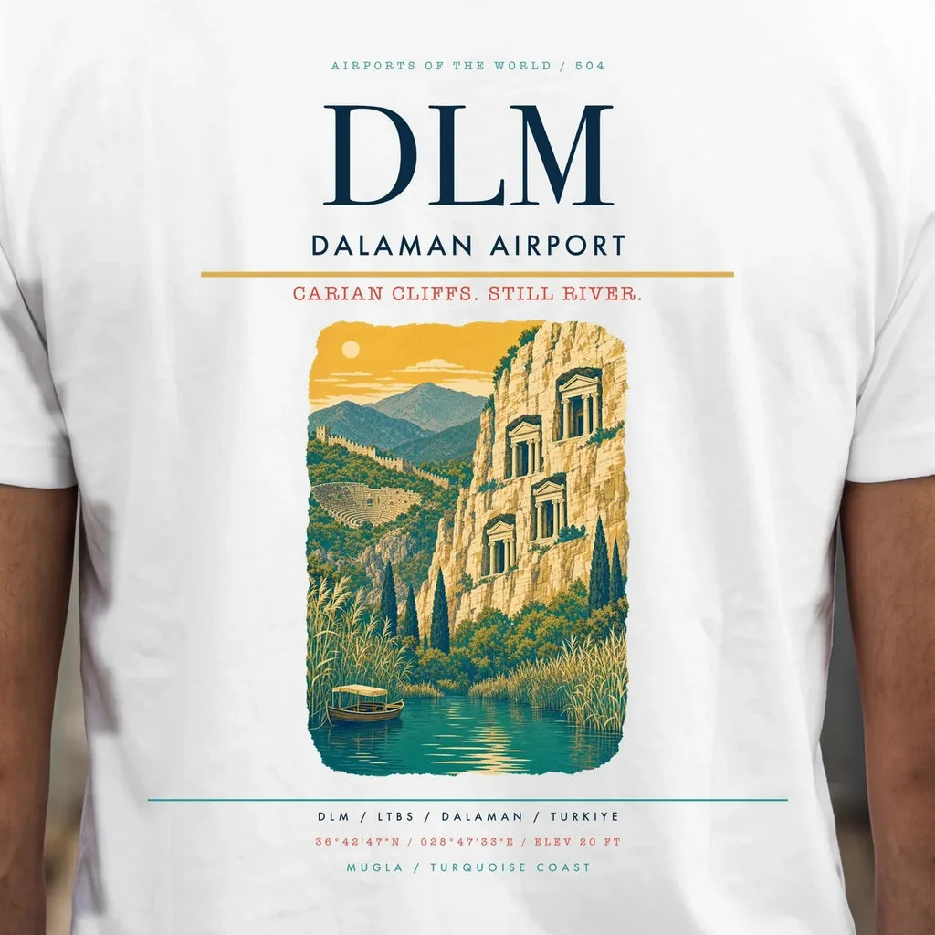 Dalaman Airport (DLM) double-side t-shirt design close-up cover