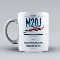 Thumbnail for Mooney M20J 201 design on white ceramic mug, double-side print