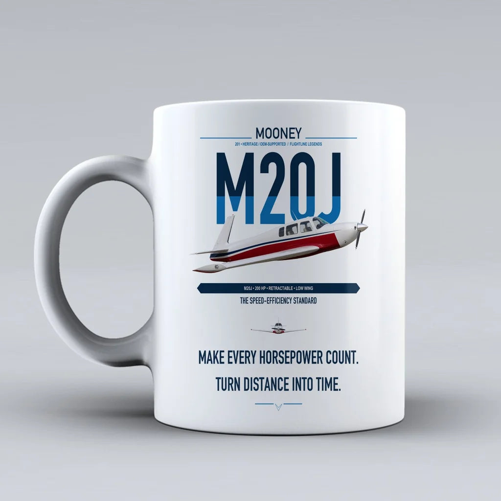 Mooney M20J 201 design on white ceramic mug, double-side print