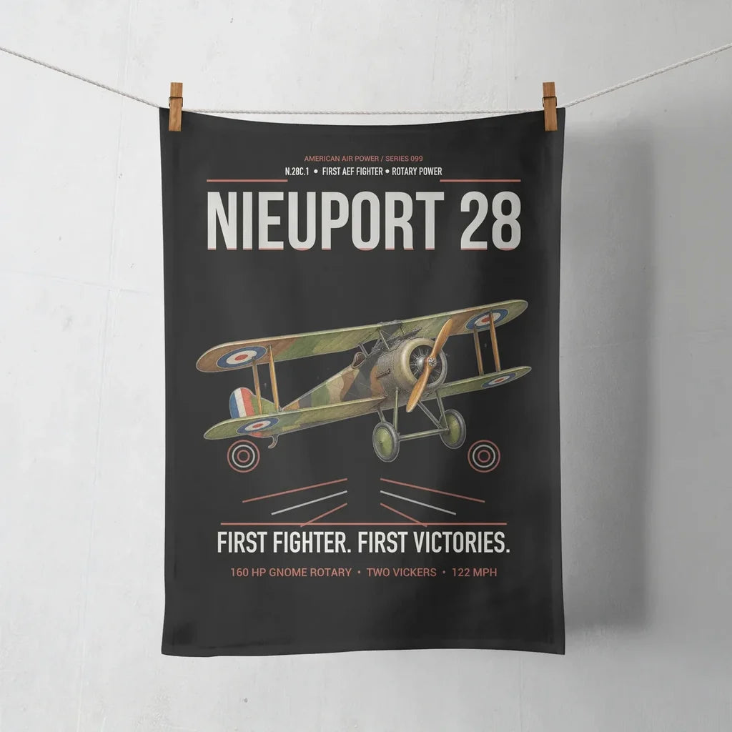 Nieuport 28C.1 design on black towel