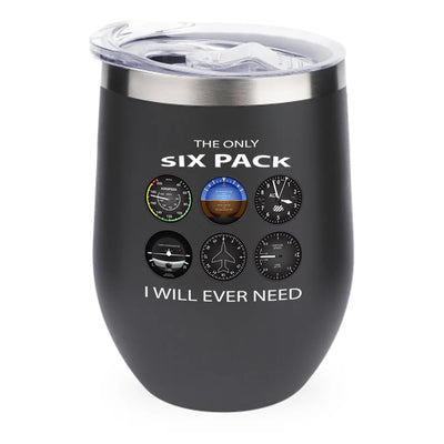 The Only Six Pack I Will Ever Need 12oz Egg aviation design on 12oz egg cup, compact 12oz ceramic.