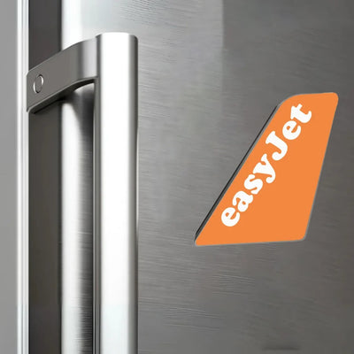Easyjet Airlines aviation design tail magnet in 3D metal with magnetic back.