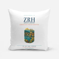 Thumbnail for Zurich Airport (ZRH) design on white pillow
