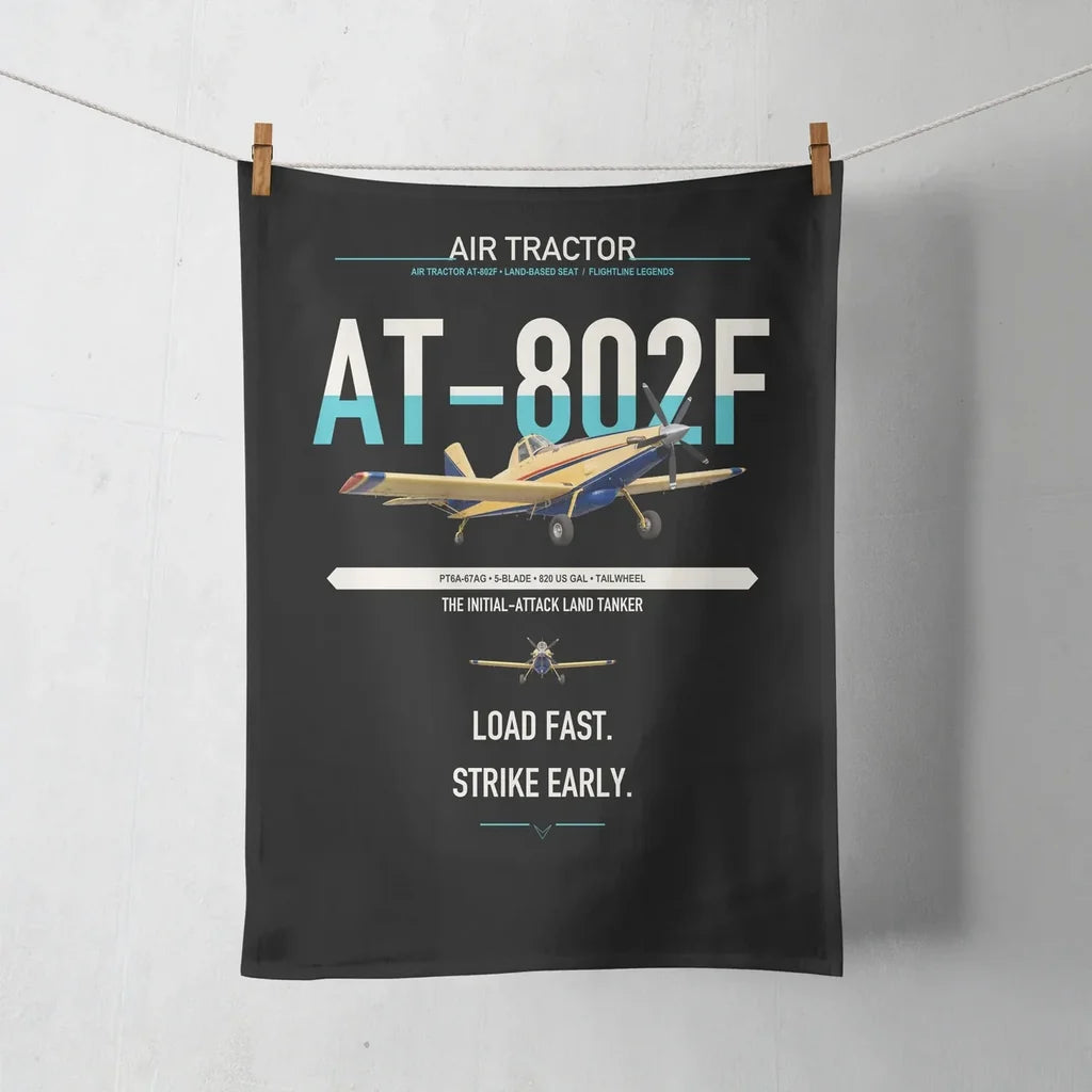 Air Tractor AT-802F design on black towel