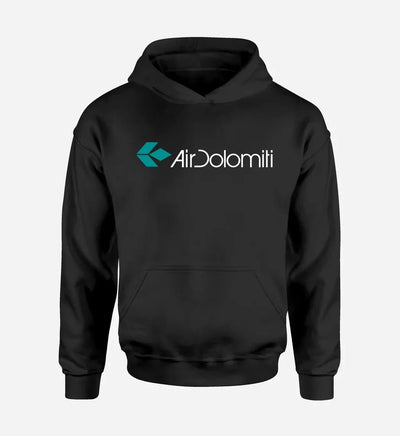 Air Dolomiti Airlines logo printed on black hoodie