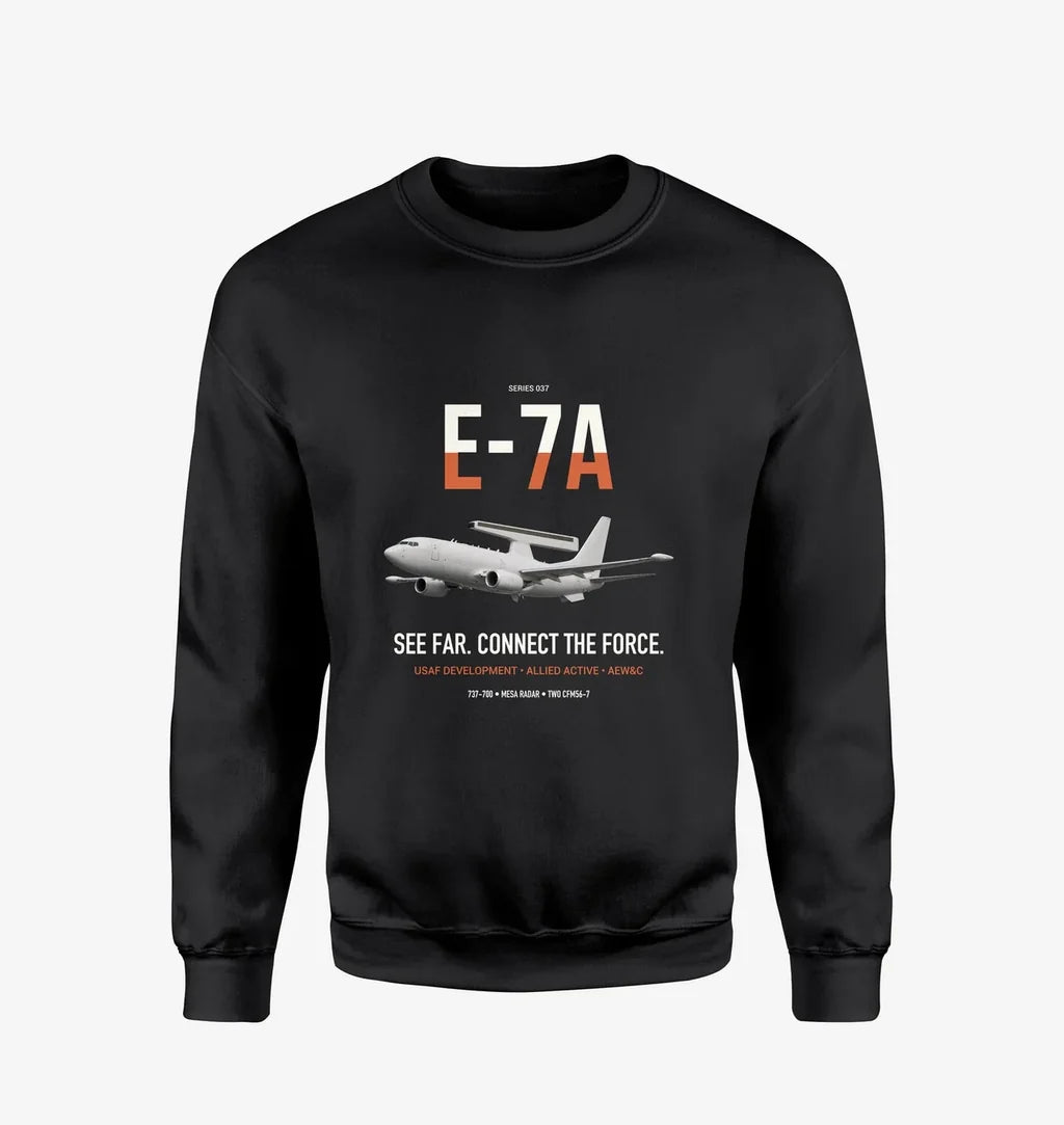 E-7A Wedgetail design on black sweatshirt