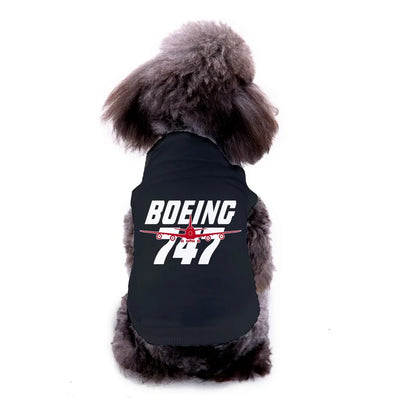 Pet vest with Amazing Boeing 747 Dog Pet aviation design, quilted insulated panel.