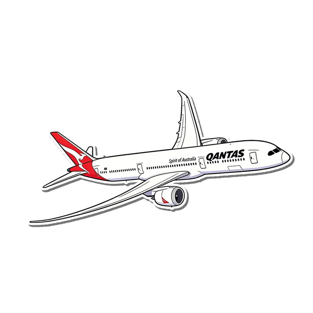 Qantas Boeing 787 aviation design airplane sticker in weather-resistant vinyl.