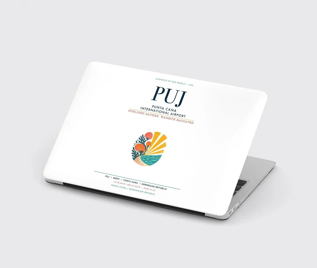 Punta Cana International Airport (PUJ) design on white MacBook case