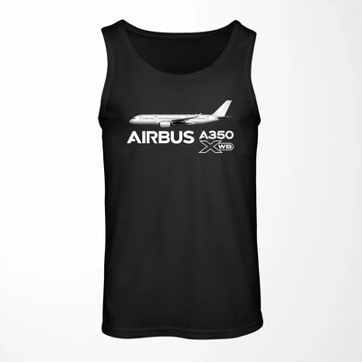 The Airbus A350 WXB aviation design on breathable cotton tank top.