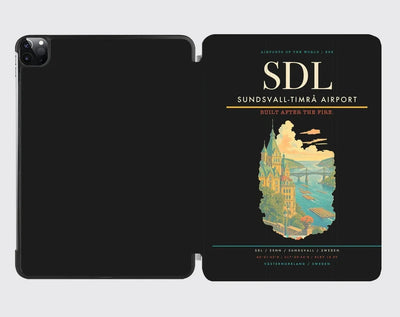 Sundsvall-Timrå Airport (SDL) design on black ipad tablet case