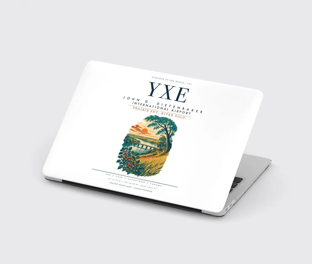 Saskatoon John G. Diefenbaker International Airport (YXE) design on white MacBook case