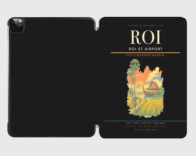 Roi Et Airport (ROI) design on black ipad tablet case