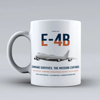 Thumbnail for E-4B Nightwatch design on white ceramic mug, double-side print