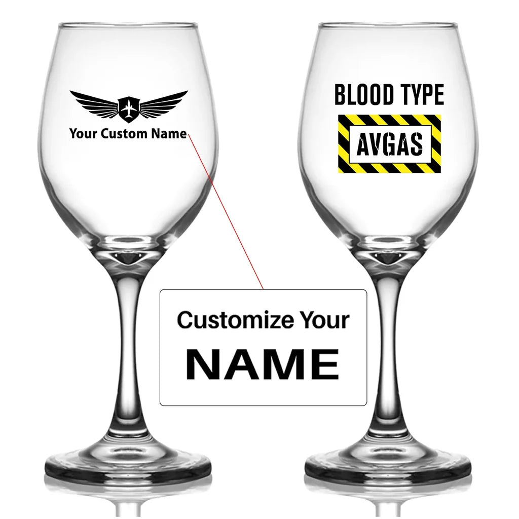 Customisable Blood Type AVGAS Wine Glass