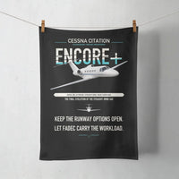 Thumbnail for Cessna Citation Encore+ design on black towel