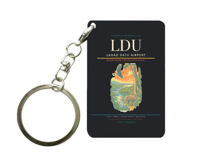 Lahad Datu Airport (LDU) design on black key chain