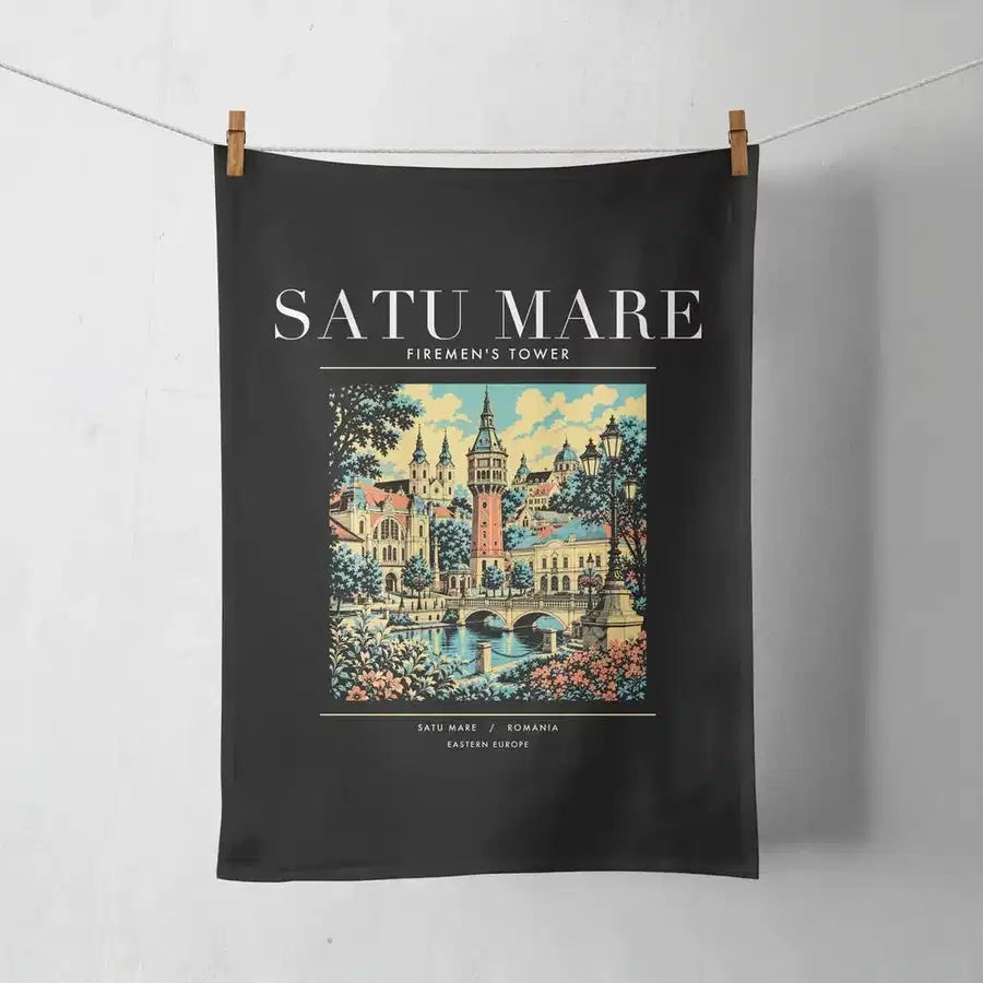 SATU MARE - Poster - Towel - Black