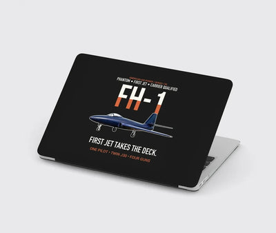 FH-1 Phantom First Jet Takes the Deck design on black MacBook case