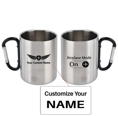Airplane Mode On aviation design on outdoor mug, durable insulated construction.
