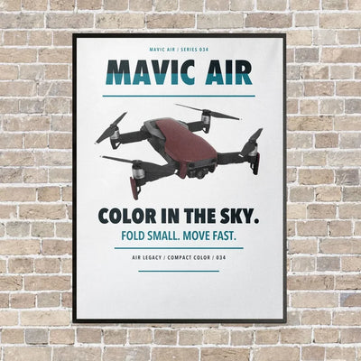 DJI Mavic Air vertical canvas print - framed - white background