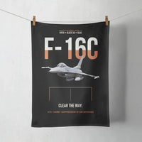 Thumbnail for F-16C Block 50 Clear The Way design on black towel