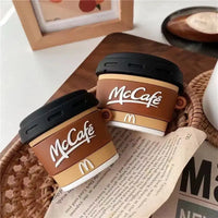 Thumbnail for M Coffee AirPods Protective Cover: Cute Cartoon Silicone Soft Shell aviation print premium AirPods case, fits AirPods.
