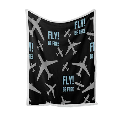 Fly Be Free Bed Blankets & aviation print on soft fleece blanket.