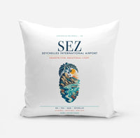 Thumbnail for Seychelles International Airport (SEZ) design on white pillow